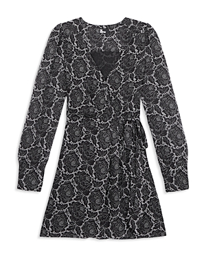 The Kooples Lace Roses Wrap Dress In Black