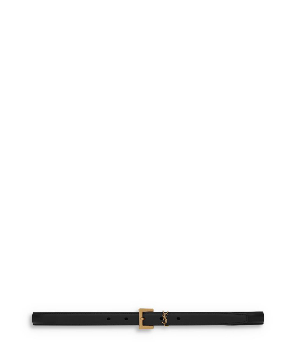 Saint Laurent Cassandre Thin Belt with Square Buckle in Box Saint Laurent Leather in Black