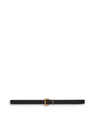 SAINT LAURENT Cassandre Thin Belt with Square Buckle