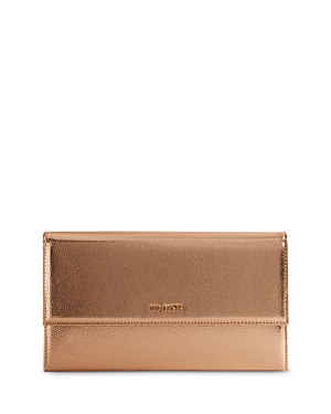 Ted Baker Rayya Metallic Leather Travel Wallet In Rose Gold