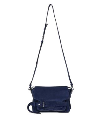 Proenza Schouler Beacon Suede Shoulder Bag Deep Navy