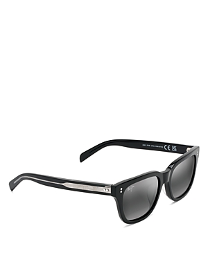 Maui Jim Likeke Polarized Square Sunglasses, 54mm In Black/gray Polarized Solid