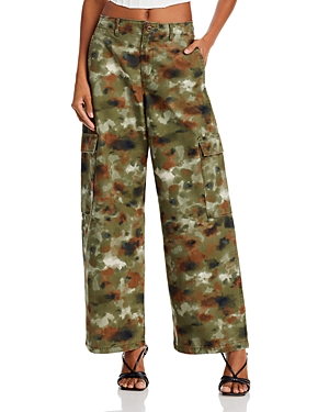 LEVI'S BAGGY HIGH RISE WIDE LEG CARGO JEANS IN MOSSY GREEN