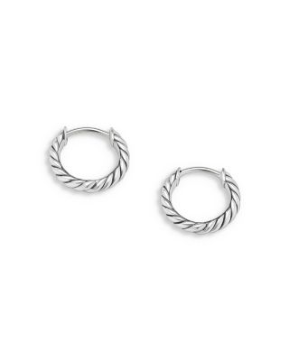 Sculpted Cable Micro Huggie Hoop Earrings, 10.7mm