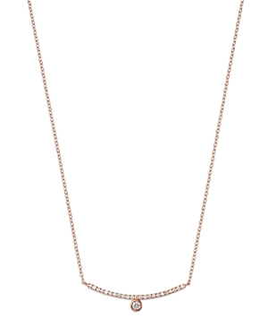 Bloomingdale's Diamond Bezel Bar Necklace In 14k Gold, 0.20 Ct. T.w. In Rose Gold