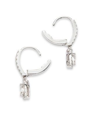 Diamond Drop Earrings in 14K White Gold, 0.60 tcw