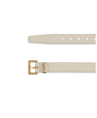 Cassandre Belt with Square Buckle in Shiny Box Leather