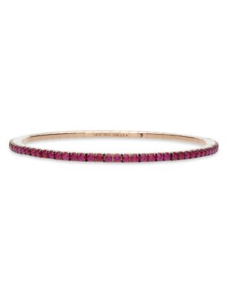 EXTENSIBLE - 14K Rose Gold Ruby Stretch Tennis Bracelet