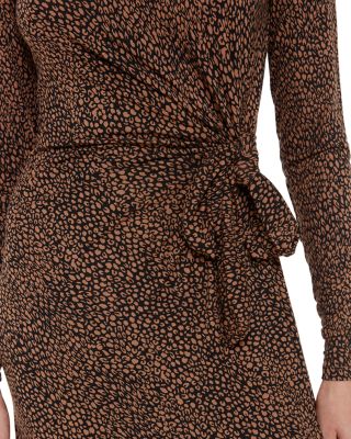 Coffee Bean Printed Tie Maxi Dress