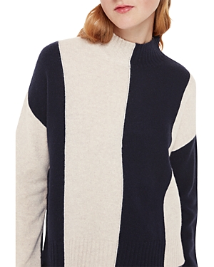 Shop Whistles Wool Funnel Neck Sweater In Navy/multi