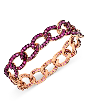 Bloomingdale's Ruby Link Bracelet In 14k Rose Gold In Pink/rose Gold