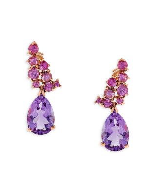 Bloomingdale's Fine Collection - Rose Amethyst Drop Earrings in 14K Rose Gold