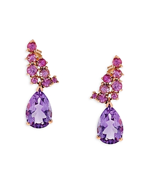 Bloomingdale's Rose Amethyst Drop Earrings In 14k Rose Gold In Purple/rose Gold