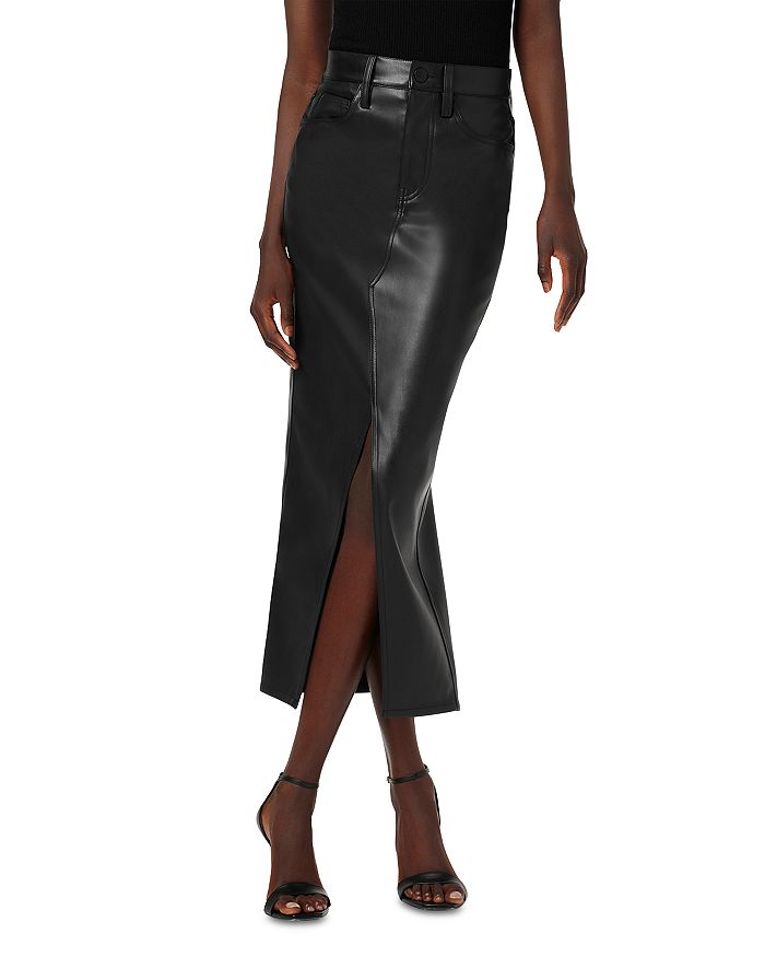 Hudson Reconstructed Faux Leather Midi Skirt | Bloomingdale's