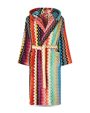 Shop Missoni Giacomo Hooded Bathrobe In Multi