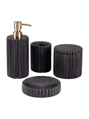 GAURI KOHLI - Roksana Black Marble Bath Accessories, Set of 4