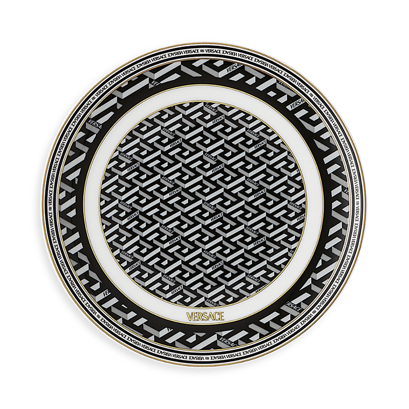 Versace La Greca Signature Bread & Butter Plate In Black