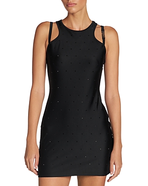 Shop Versace Jeans Couture Stretch Mini Dress In Black