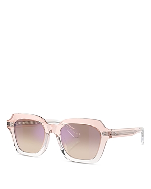 Oliver Peoples Kienna Mirrored Acetate Square Sunglasses In Pink/tan Mirrored Gradient