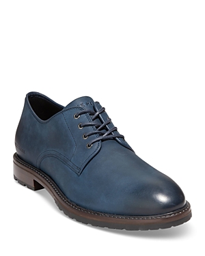 Cole Haan Berkshire Lug Plain Toe Oxford In Navy Blaze