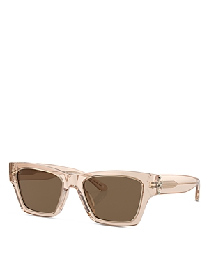 Shop Tory Burch Square Sunglasses, 53mm In Pink/brown Solid