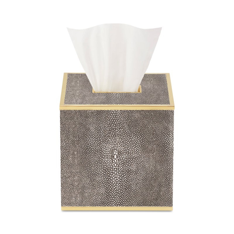 Aerin Faux Shagreen Tissue Box Cover in Grey