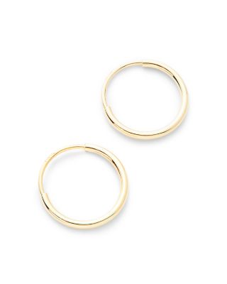 Children's Polished Extra Small Endless Hoop Earrings in 14K Yellow Gold