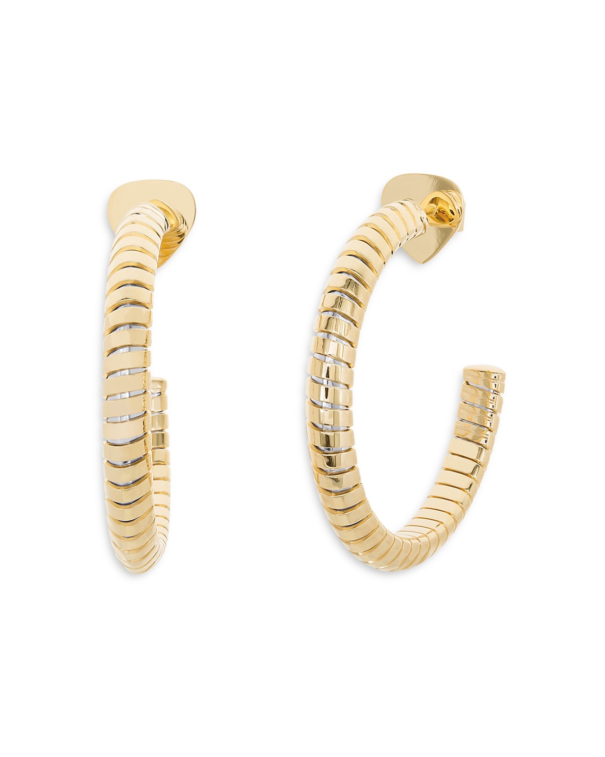 Marina B 18K Yellow Gold Trisolina Segmented Large Hoop Earrings