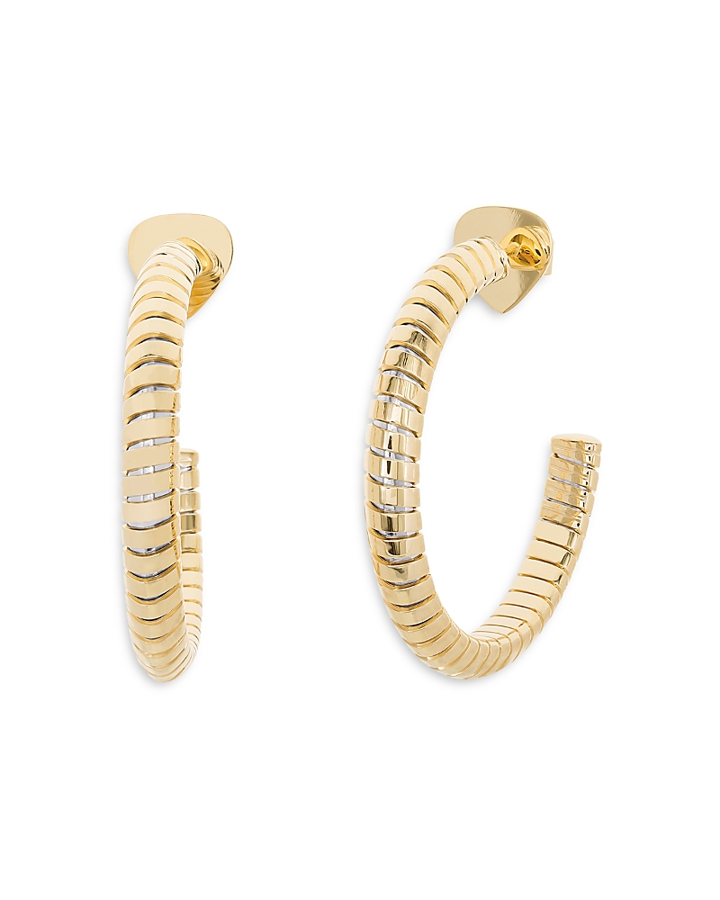 Marina B 18k Yellow Gold Trisolina Segmented Large Hoop Earrings In Gold
