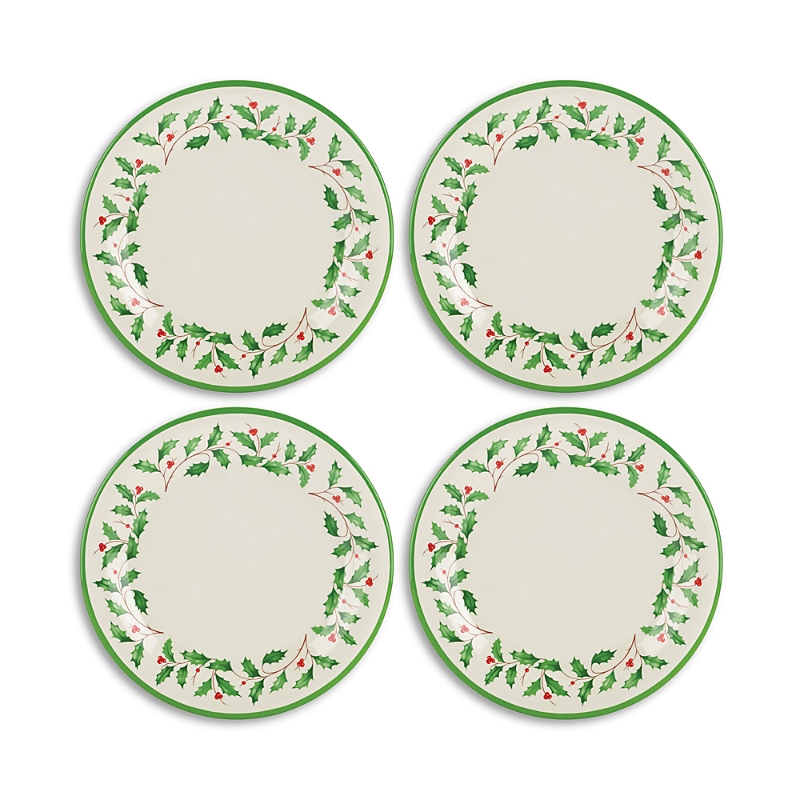 Lenox Holiday 4 Piece Melamine Dinner Plate Set In Red/green
