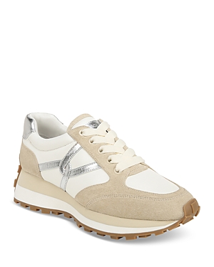 VERONICA BEARD WOMEN'S VALENTINA ALMOND TOE CONTRAST PLATFORM SNEAKERS