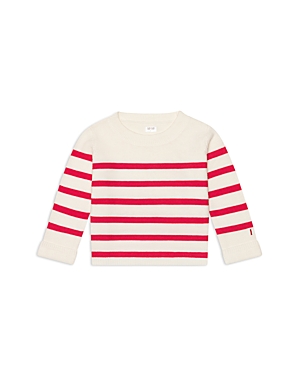 1212 Girls' Striped Garter Stitch Sweater - Little Kid In Gray