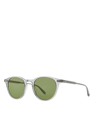 Shop Garrett Leight Clune Round Sunglasses, 47mm In Gray/green Solid