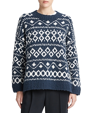 Shop Vince Nordic Fair Isle Sweater In Washed Coal