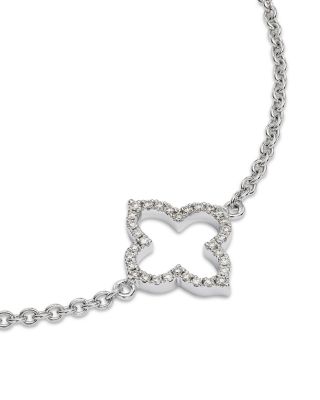 Diamond Clover Station Collection Bracelet in 14K Gold, 0.38 tcw