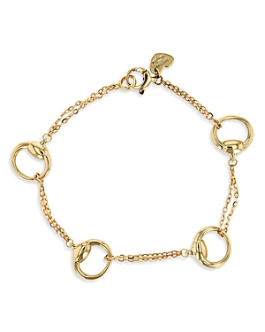Alberto Milani 18k Yellow Gold Via Caneva Single Strand Horsebit Link Bracelet