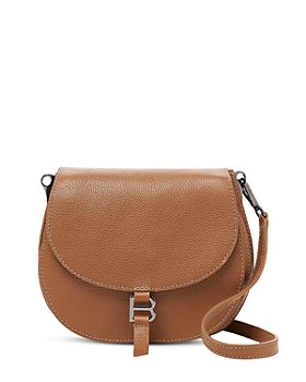 brown leather Bloomingdales purse woven cross body bag high fashion