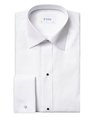 Shop Eton Classic Fit White Pique Formal Shirt