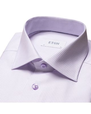 Contemporary Fit Micro Check Textured Cotton-Tencel&reg; Dress Shirt