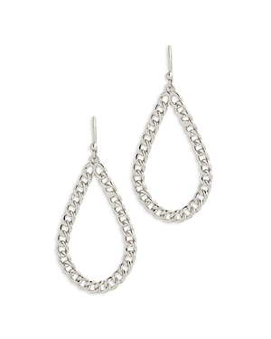 Sterling Forever Nikole Curb Chain Drop Earrings In 14k Gold Plated Or Rhodium Plated In White