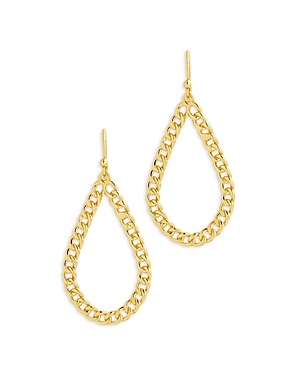 Nikole Curb Chain Drop Earrings in 14K Gold Plated or Rhodium Plated