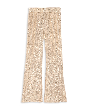 Aqua Girls' Allover Sequins Flare Pant, Big Kid - 100% Exclusive In Gold