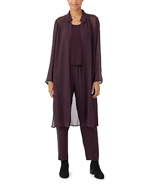 Eileen Fisher Long Open Silk Jacket