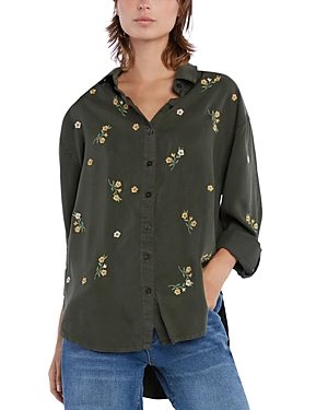 Billy T Embroidered Shirt In Army Floral
