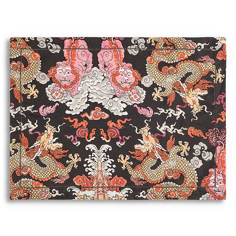 Matouk Schumacher Magic Mountain Placemat In Chocolate Persimmon