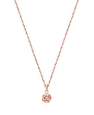  Children's 14K Gold Blushing Rose Girls' 12-14" Necklace