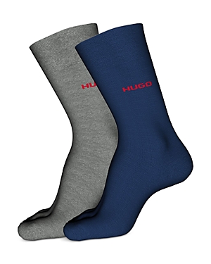 Hugo Boss Two-pack Of Socks In A Cotton Blend In Navy