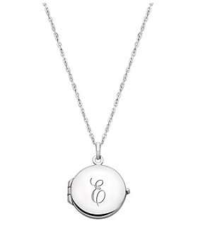 Girl's Small Monogram Circle Sterling Silver Necklace