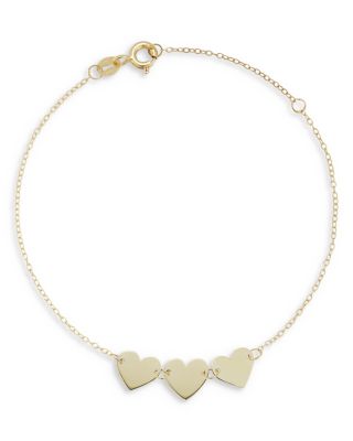 Moon & Meadow - 14K Yellow Gold Triple Heart Chain Bracelet