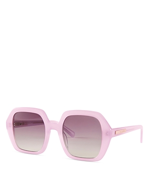 Loveshackfancy Eunice Square Sunglasses, 52mm In Pink/pink Gradient